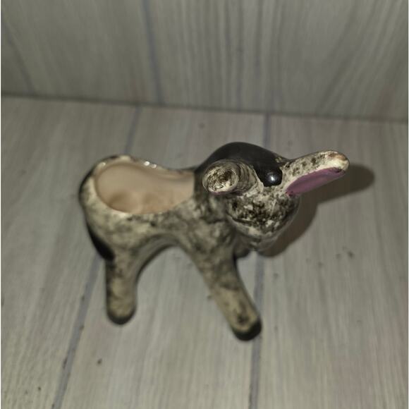 Vtg 70s Hand Painted Donkey Planter Brown Burro MCM Pottery For Plants Whimsical - Picture 2 of 5
